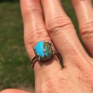 Faux Turquoise Fashion Silver Alloy Ring